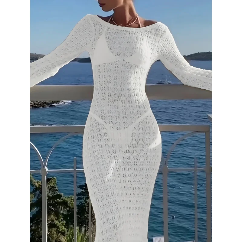 MOXDOLong-sleeved cover-up dress, sexy beach fashion, tropical vacation styleVButtoned sheer knit for pool and seaside
MOXDOLong-sleeved cover-up dress, sexy beach fashion, tropical vacation styleVButtoned sheer knit for pool and seaside