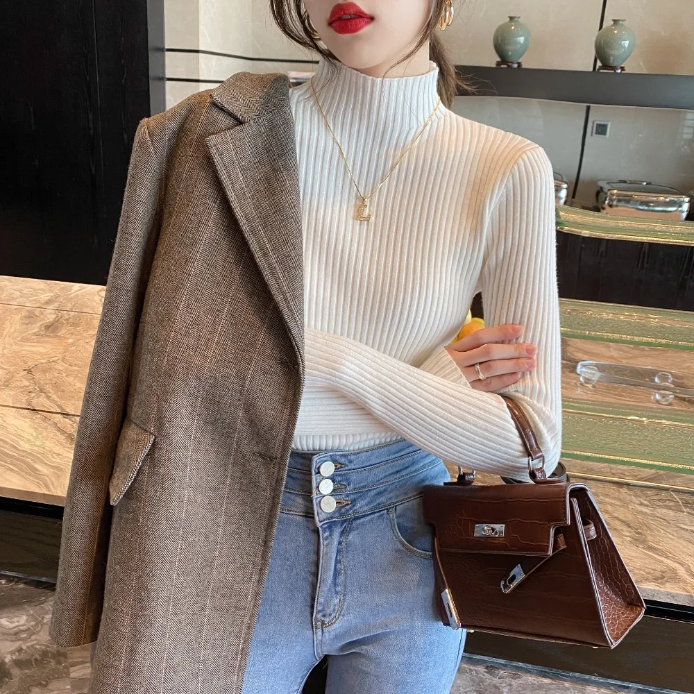 Knitted Shirt Women Sweater Bottoming Shirts Autumn Winter Female Long Sleeve Skinny Elastic Slim Sweaters Knit Pullover Tops
Knitted Shirt Women Sweater Bottoming Shirts Autumn Winter Female Long Sleeve Skinny Elastic Slim Sweaters Knit Pullover Tops