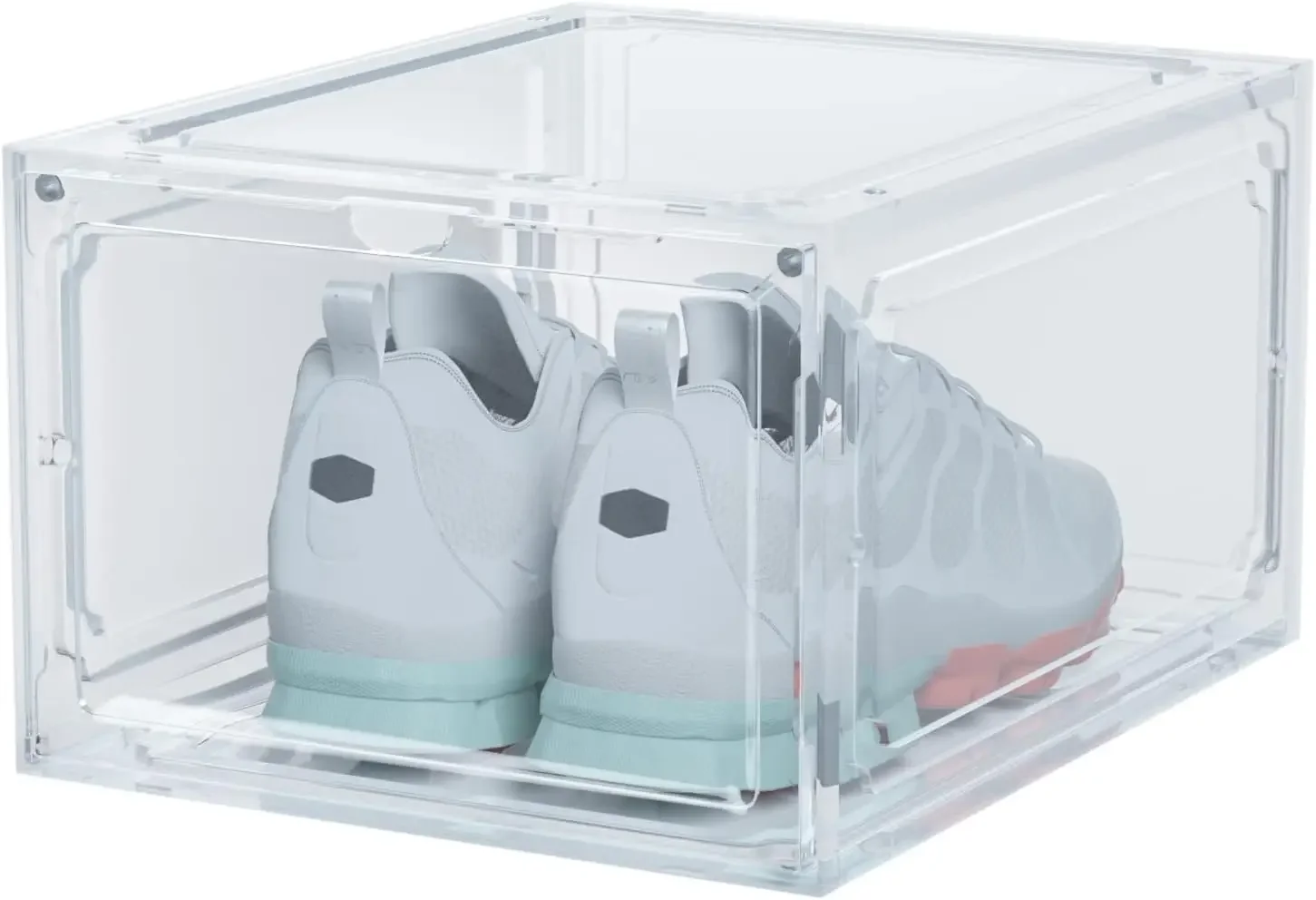 Clear Plastic Stackable Shoe Box With Magnetic Door – Foldable Organizer For Home Display, Fits Up To Size 14
Clear Plastic Stackable Shoe Box With Magnetic Door – Foldable Organizer For Home Display, Fits Up To Size 14