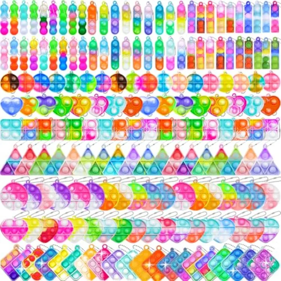 180 PCS Pop Fidget Keychain, 10 Kinds Mini Fidget Toys Bulk Party Favors for,Bubble Sensory Stocking Stuffers Push Pops Bulk To
180 PCS Pop Fidget Keychain, 10 Kinds Mini Fidget Toys Bulk Party Favors for,Bubble Sensory Stocking Stuffers Push Pops Bulk To