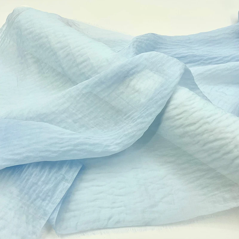 Solid color semi-transparent light blue matte slightly wrinkled textured Tencel-linen clothing fabric Hanfu traditional long ski
Solid color semi-transparent light blue matte slightly wrinkled textured Tencel-linen clothing fabric Hanfu traditional long ski