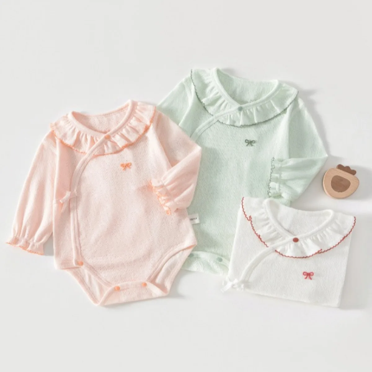 Summer Baby Girl Cotton Jacquard Romper 0-12M Breathable Peter Pan Collar Onesie with Cute Bowknot Lightweight Infant Clothes
Summer Baby Girl Cotton Jacquard Romper 0-12M Breathable Peter Pan Collar Onesie with Cute Bowknot Lightweight Infant Clothes