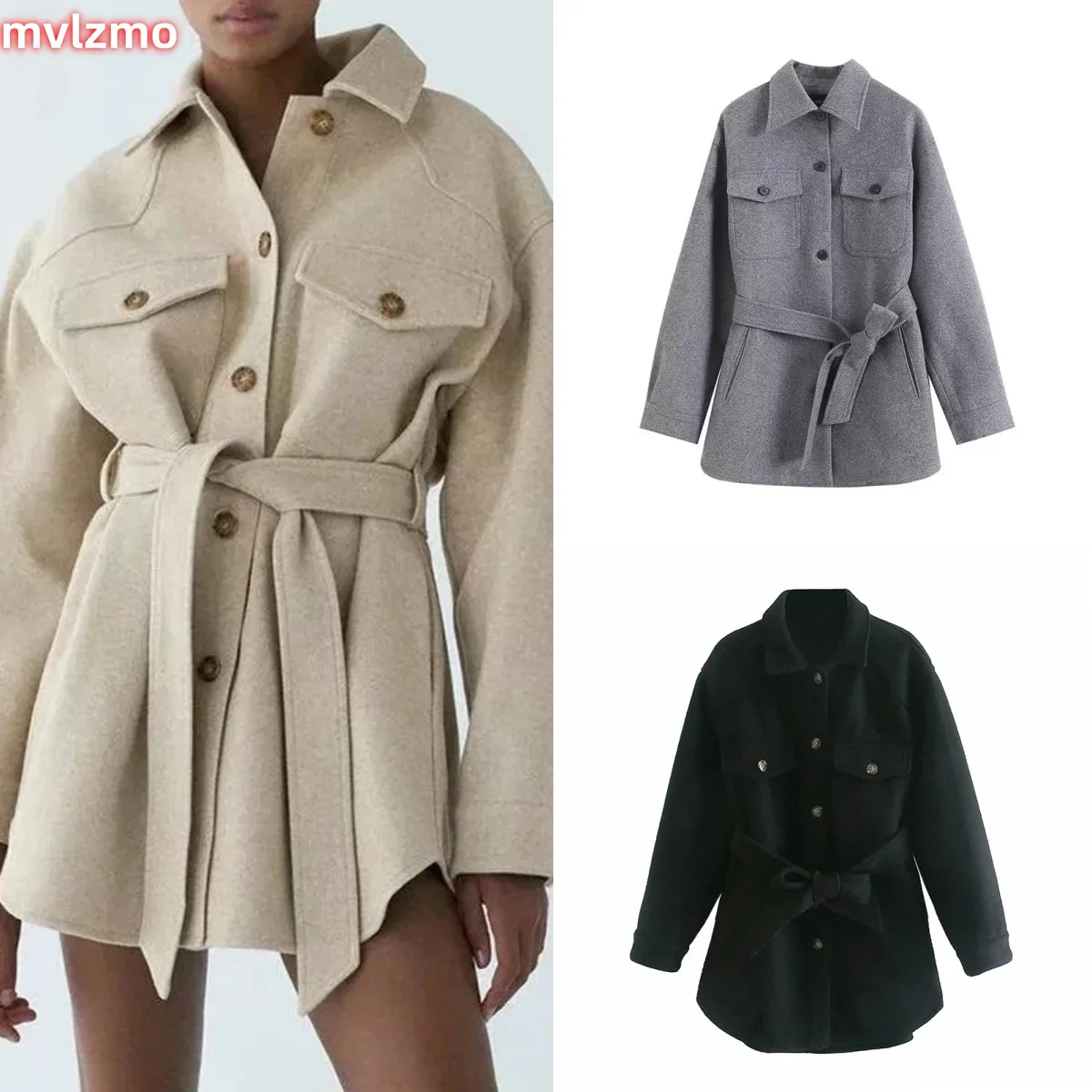 Women 2024 Winter New Fashion All-match Belt Ornament Shirt Jacket Retro Long Sleeve Chic Pocket Button Top Outerwear Mujer
Women 2024 Winter New Fashion All-match Belt Ornament Shirt Jacket Retro Long Sleeve Chic Pocket Button Top Outerwear Mujer