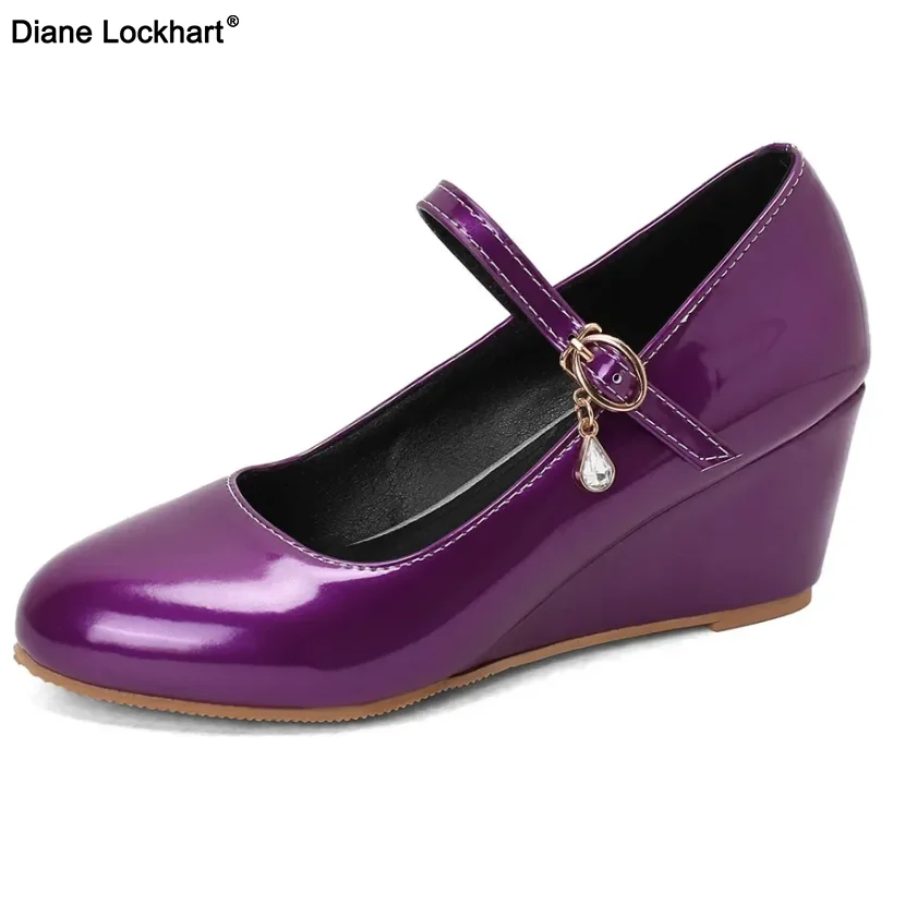 Women's round Toe High Heel Wedge Pumps Comfortable Office Party Shoes Daily Wear White Purple Lady Footwear
Women's round Toe High Heel Wedge Pumps Comfortable Office Party Shoes Daily Wear White Purple Lady Footwear