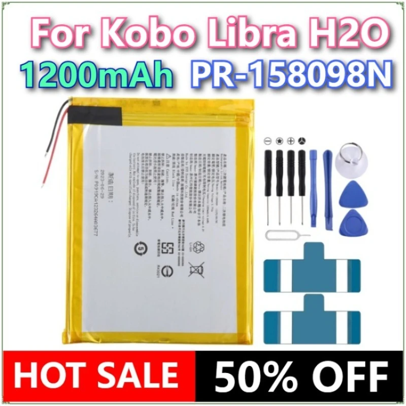 Brand New1200mAh 3.7V PR-158098N New Rechargeable Li-Polymer Battery for Kobo Libra H2O E-book Reader BatteryReplacement Bateria
Brand New1200mAh 3.7V PR-158098N New Rechargeable Li-Polymer Battery for Kobo Libra H2O E-book Reader BatteryReplacement Bateria