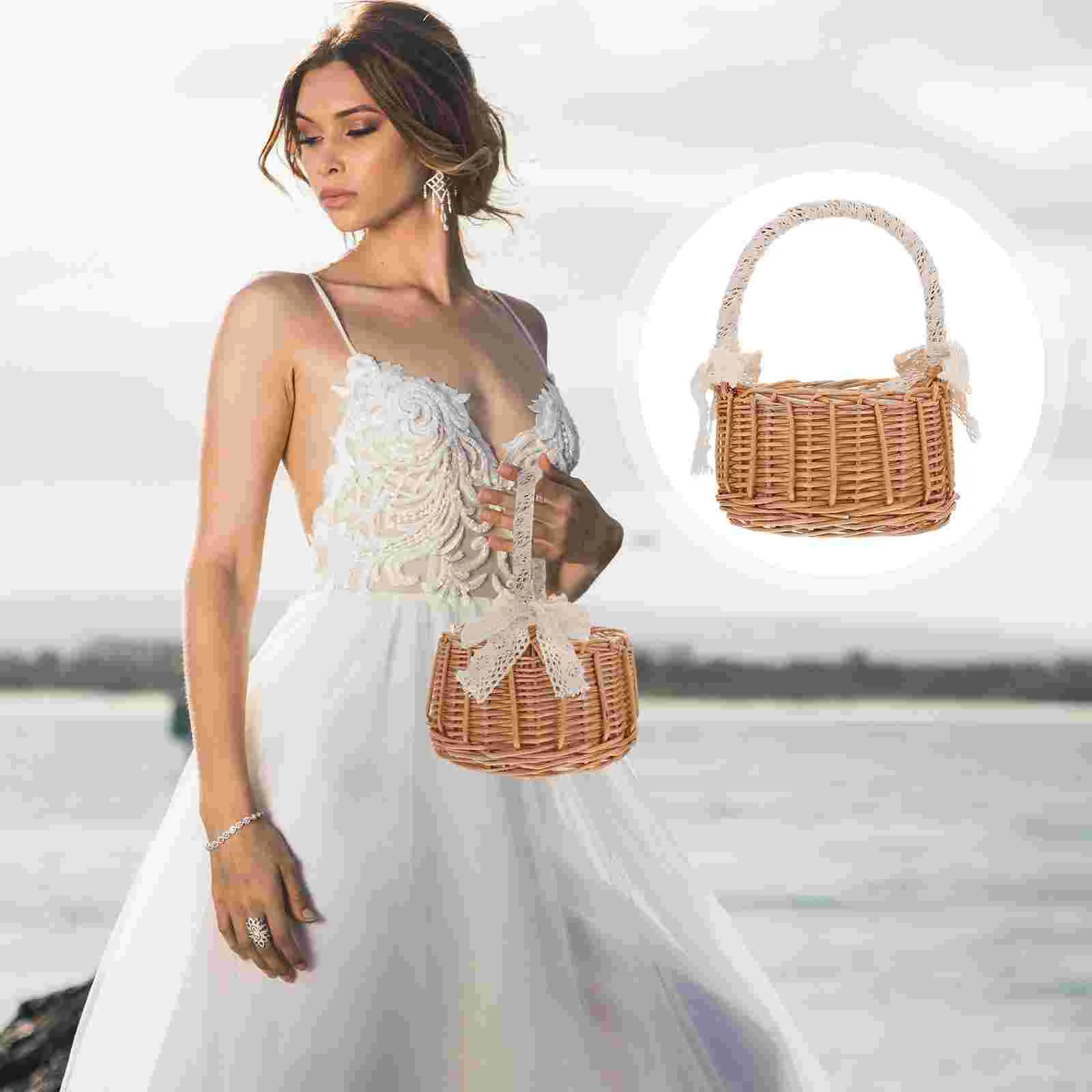 Rattan Portable Flower Basket Retro Decor Manual Woven Photo Props Handmade Lace
Rattan Portable Flower Basket Retro Decor Manual Woven Photo Props Handmade Lace