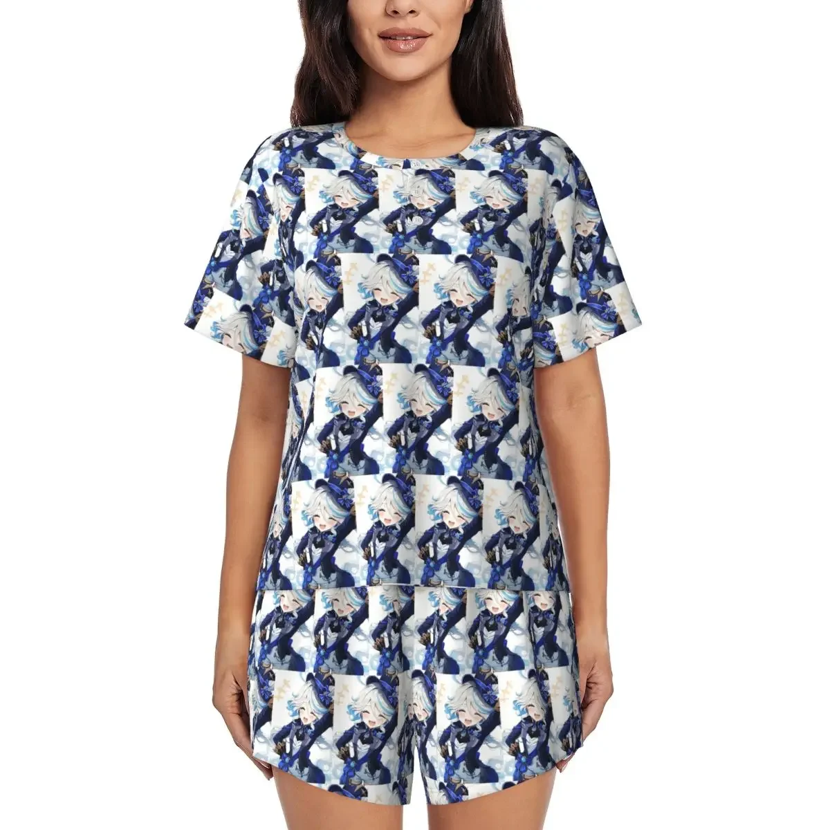 Furina Genshin Impact Round Neck Short Sleeves Nightdress for Sleeping Sleepshirts Women Loose Pajama Set Short Pants
Furina Genshin Impact Round Neck Short Sleeves Nightdress for Sleeping Sleepshirts Women Loose Pajama Set Short Pants