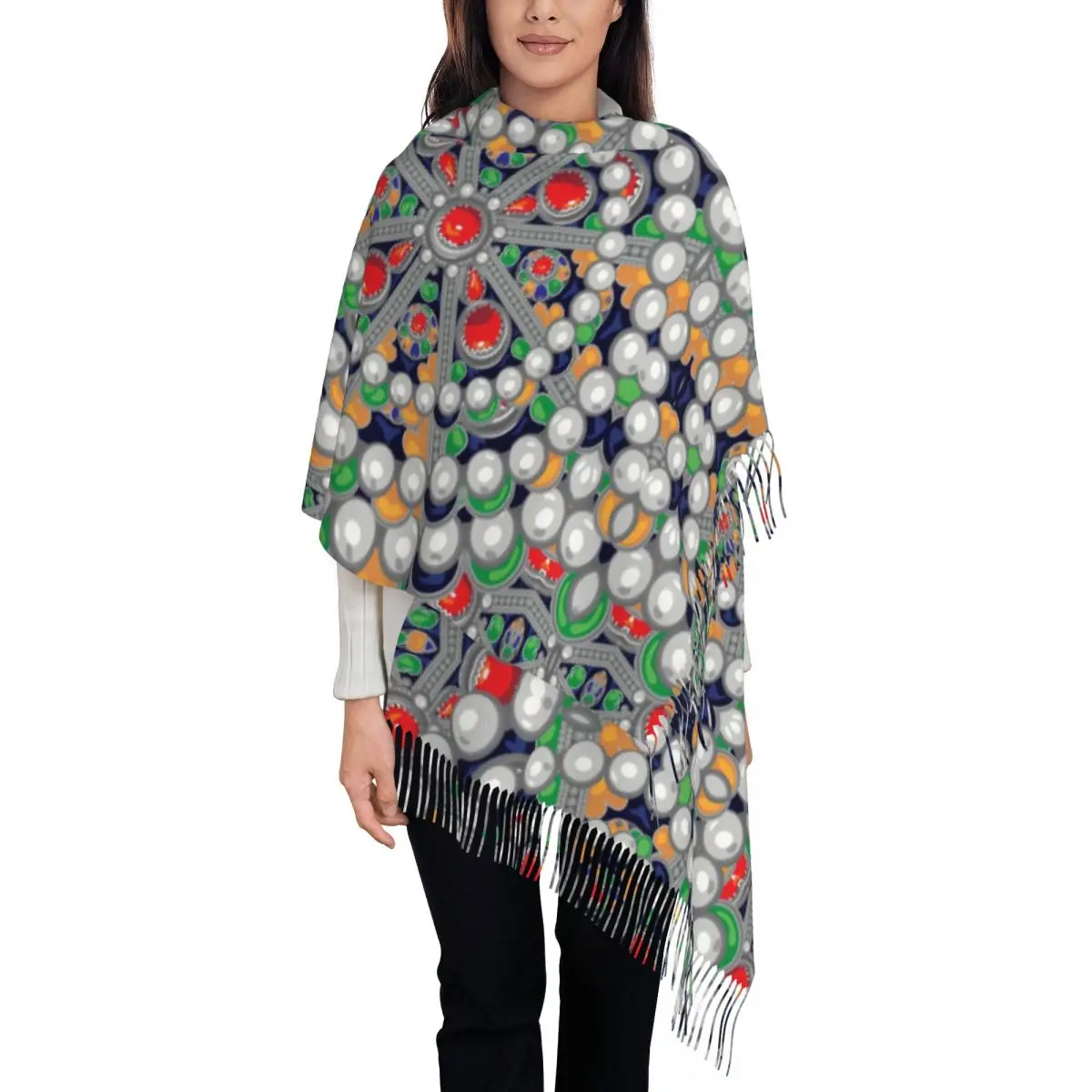 Kabyle Jewelry Tafzimth Amazigh Tassel Scarf Women Soft Ethnic Geometric Shawls Wraps Ladies Winter Fall Scarves
Kabyle Jewelry Tafzimth Amazigh Tassel Scarf Women Soft Ethnic Geometric Shawls Wraps Ladies Winter Fall Scarves