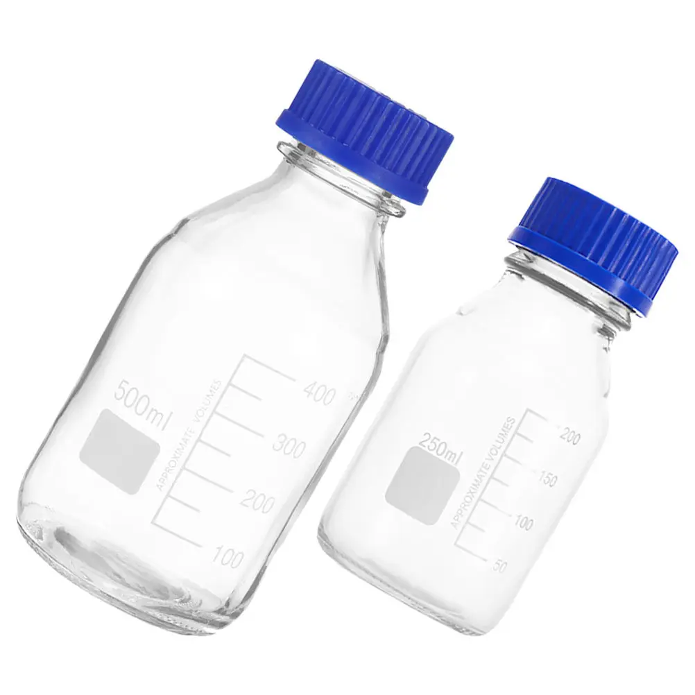 2Pcs Laboratory Reagent Bottles Graduated Glass Leakproof Sealed Caps Wide Mouth Transparent Containers for Chemical Sample
2Pcs Laboratory Reagent Bottles Graduated Glass Leakproof Sealed Caps Wide Mouth Transparent Containers for Chemical Sample