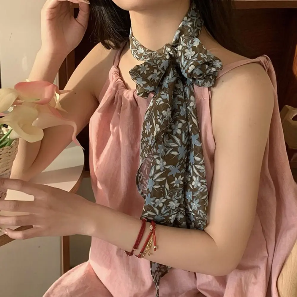 Fashion French Style Printing Scarf Flower Sweet Scarf Headband Hairband Dress Decoration Chiffon Silk Scarf Lady
Fashion French Style Printing Scarf Flower Sweet Scarf Headband Hairband Dress Decoration Chiffon Silk Scarf Lady