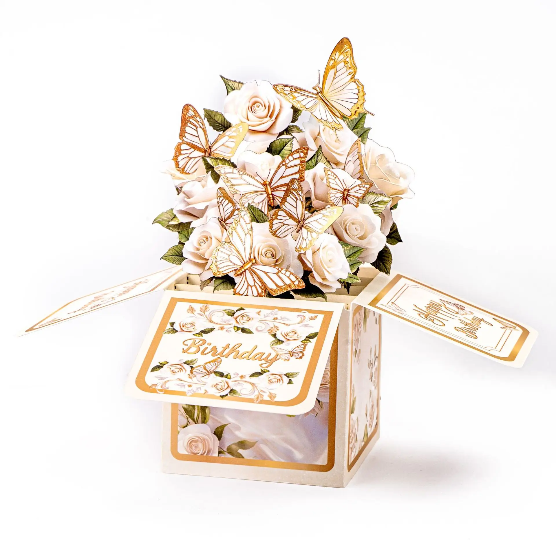 New 3D Pop-up Birthday Greeting Card White Rose Gold Butterfly Birthday Stereo Box Aesthetic Greeting Card Birthday Gift
New 3D Pop-up Birthday Greeting Card White Rose Gold Butterfly Birthday Stereo Box Aesthetic Greeting Card Birthday Gift