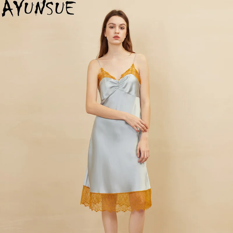 AYUNSUE 100% Mulberry Silk Nightgrown Sexy Sleepwear 19Mm Silk Night Dress for Women Summer Womens Clothes Streetwear Пижама
AYUNSUE 100% Mulberry Silk Nightgrown Sexy Sleepwear 19Mm Silk Night Dress for Women Summer Womens Clothes Streetwear Пижама
