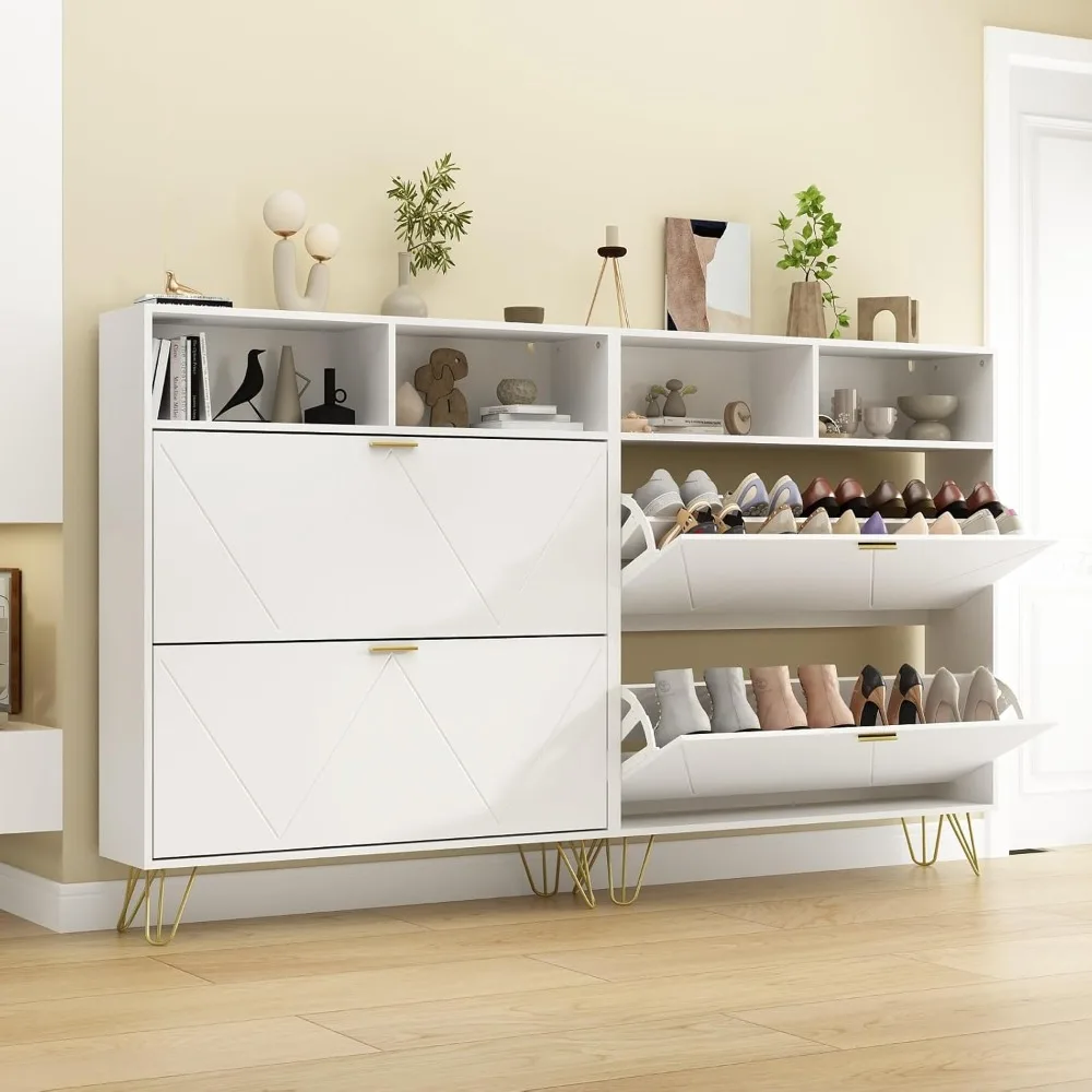 Large Shoe Storage Cabinet Set of 2, Shoe Cabinet for Entryway Slim, Hidden White Shoe Storage with Open Shelf, Freestanding Tip
Large Shoe Storage Cabinet Set of 2, Shoe Cabinet for Entryway Slim, Hidden White Shoe Storage with Open Shelf, Freestanding Tip