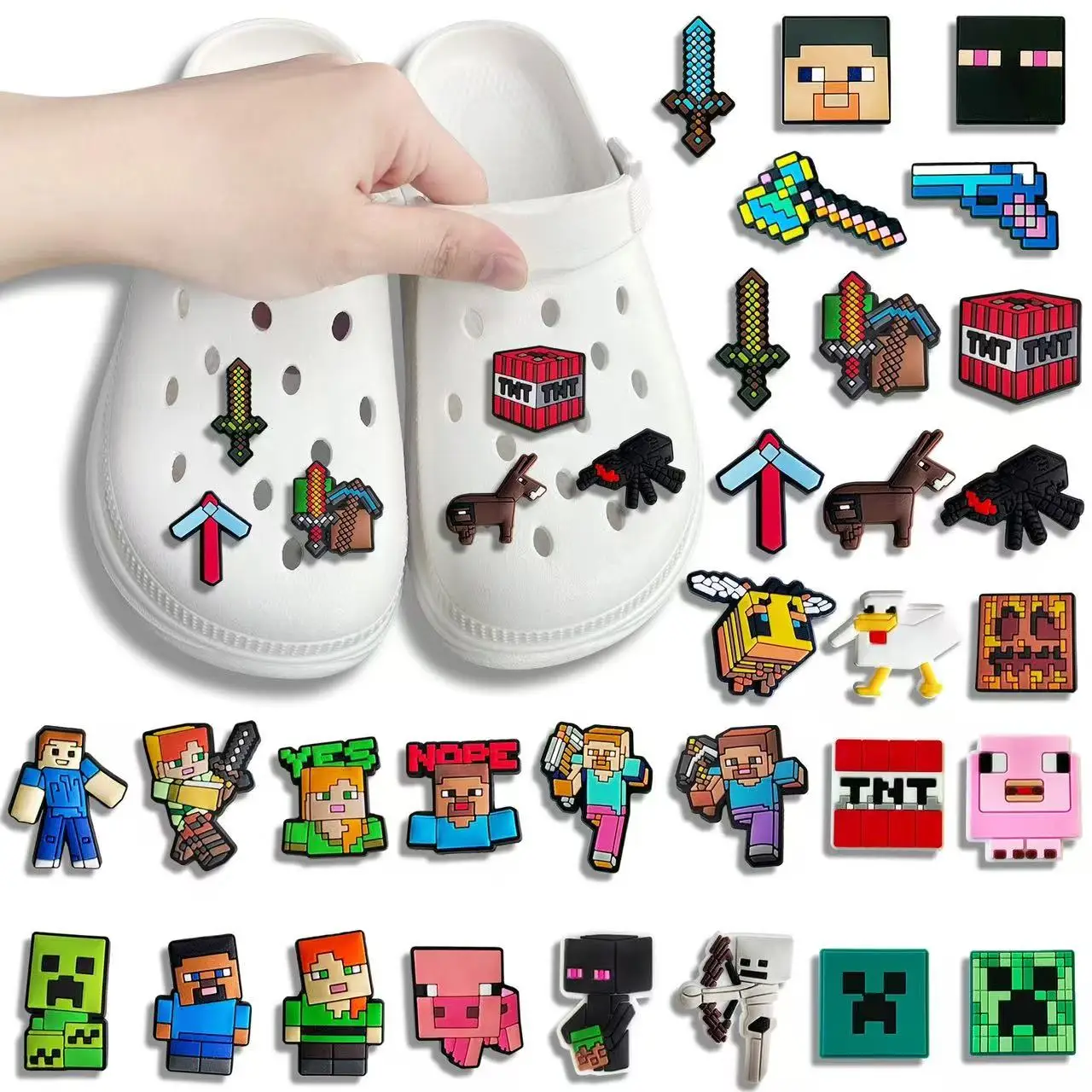 18pcs 3D Game Minecraft Cartoon Soft rubber Detachable Diy Decorations Suitable Gift Idea
18pcs 3D Game Minecraft Cartoon Soft rubber Detachable Diy Decorations Suitable Gift Idea