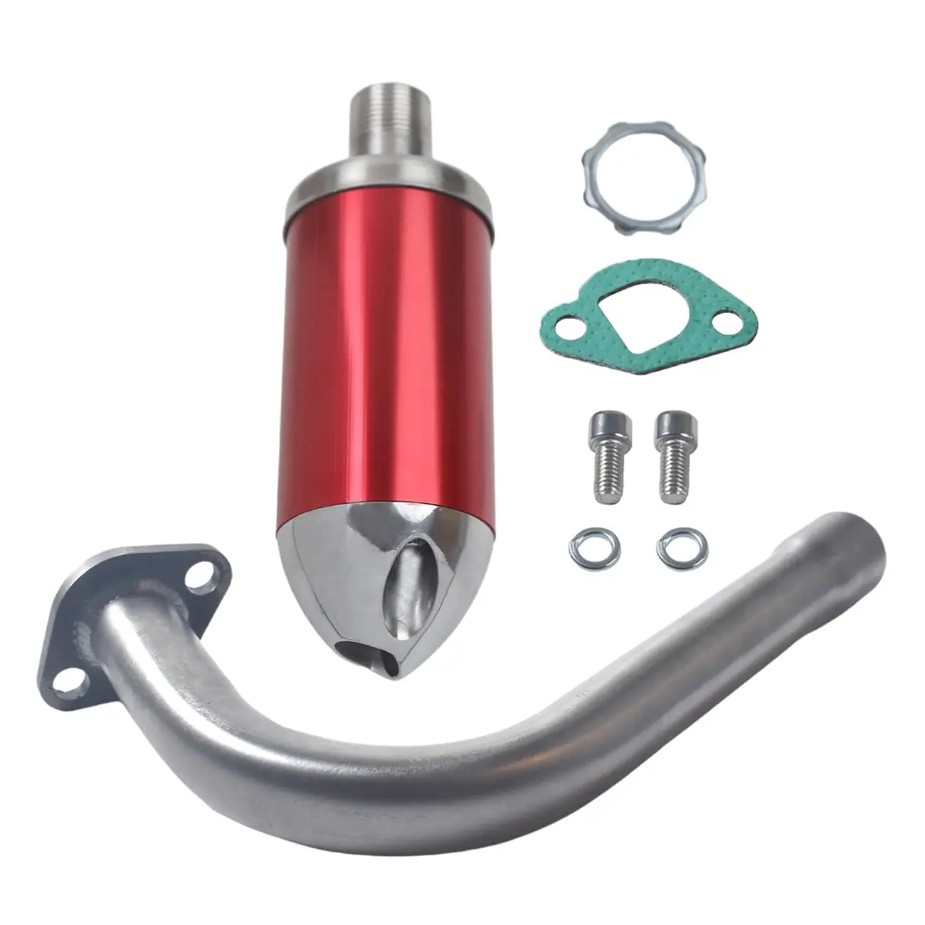 Red And Silver Exhaust System With Muffler For Mini Bikes And Go Karts
Red And Silver Exhaust System With Muffler For Mini Bikes And Go Karts