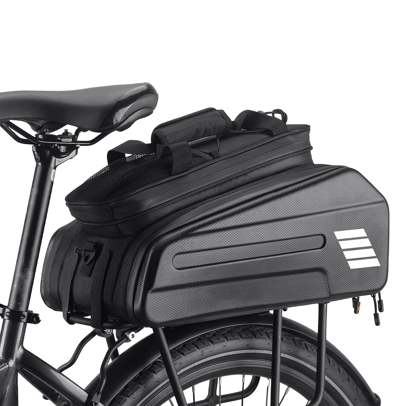 New E-Bike RearSeat Bag Electric Bicycle Battery Bag Expandable Large Capacity Bicycle Rack Seats Bag Waterproof Cycle Bag
New E-Bike RearSeat Bag Electric Bicycle Battery Bag Expandable Large Capacity Bicycle Rack Seats Bag Waterproof Cycle Bag