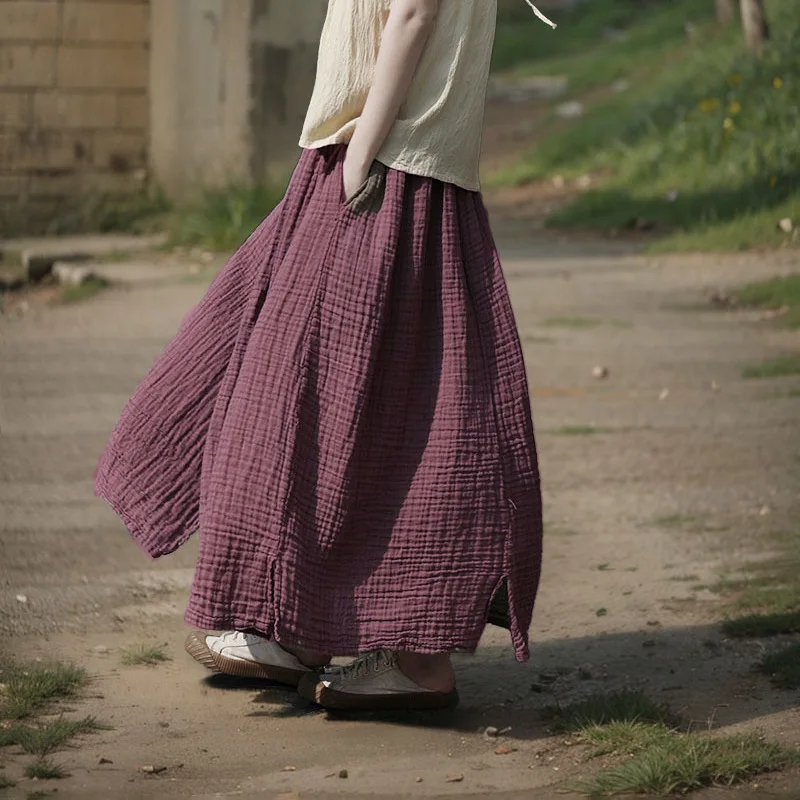 Women Soft 100% Cotton Casual Long Skirt New Arrival 2025 Spring Vintage Style Wrapped Loose Female A-line Skirts Big Hem Traf
Women Soft 100% Cotton Casual Long Skirt New Arrival 2025 Spring Vintage Style Wrapped Loose Female A-line Skirts Big Hem Traf