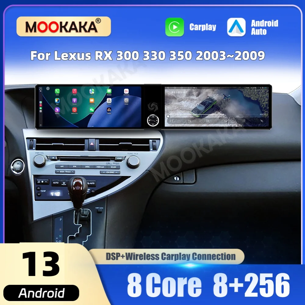 Двойной 12,3-дюймовый мультимедийный проигрыватель Qualcomm с Android-экраном для Lexus RX300 330 350 2003~2009, автомобильное радио, GPS, CarPlay, автомагнитола
Двойной 12,3-дюймовый мультимедийный проигрыватель Qualcomm с Android-экраном для Lexus RX300 330 350 2003~2009, автомобильное радио, GPS, CarPlay, автомагнитола