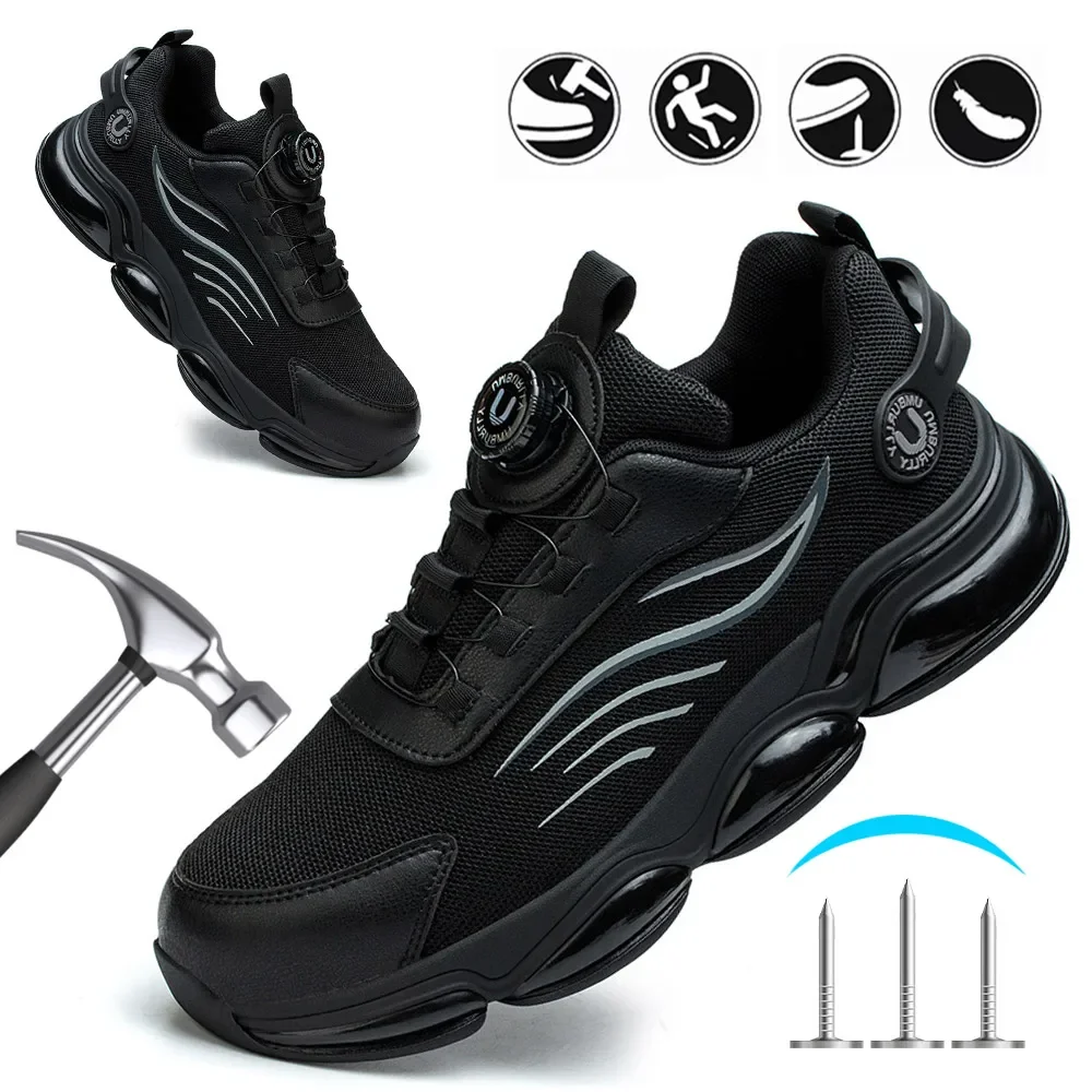 New European Rotating Button Male Work Safety Shoes,Anti Smashing Anti Pressure, Anti Puncture Men's Safety Work Steel Toe Shoes
New European Rotating Button Male Work Safety Shoes,Anti Smashing Anti Pressure, Anti Puncture Men's Safety Work Steel Toe Shoes