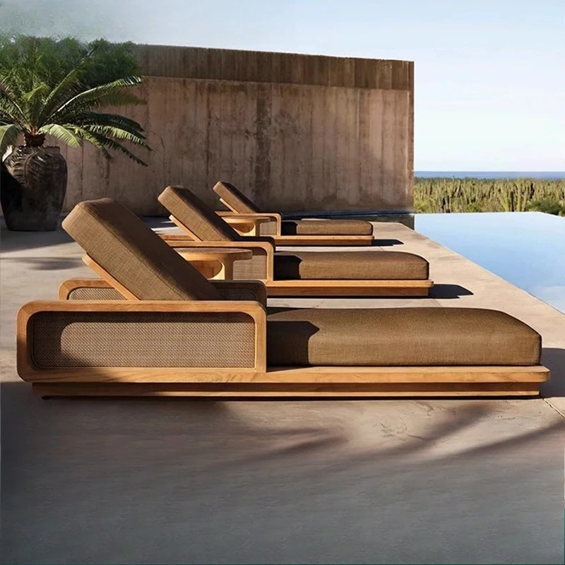 Outdoor Teak Lounger Waterproof Lounger Villa Hotel Homestay Swimming Pool Beach Chair Solid Wood Furniture
Outdoor Teak Lounger Waterproof Lounger Villa Hotel Homestay Swimming Pool Beach Chair Solid Wood Furniture
