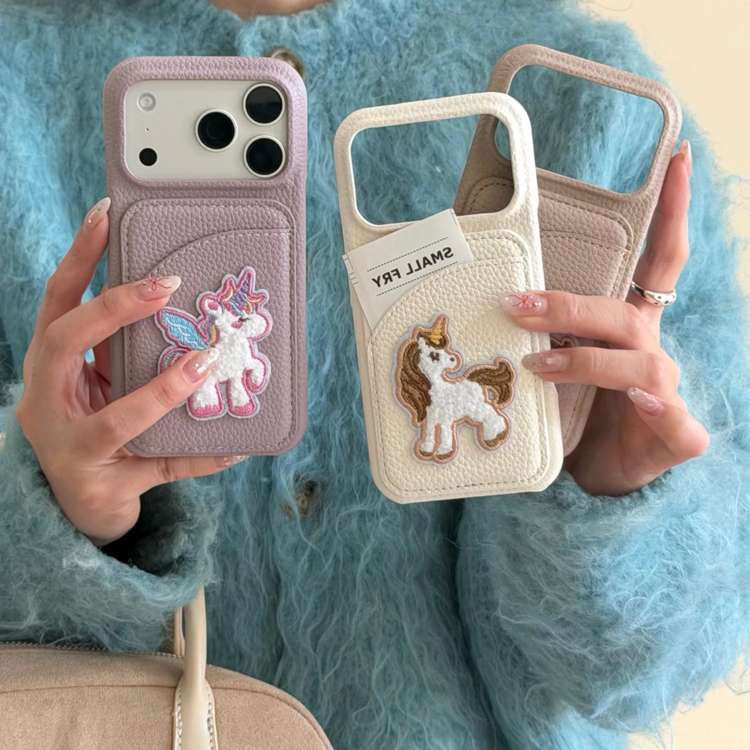 Lovely Cute Embroidered Pony Leather Wallet Case with Card Slot for iPhone 17/16/15/14/13/12/11 pro Max plus - Phone Cover
Lovely Cute Embroidered Pony Leather Wallet Case with Card Slot for iPhone 17/16/15/14/13/12/11 pro Max plus - Phone Cover