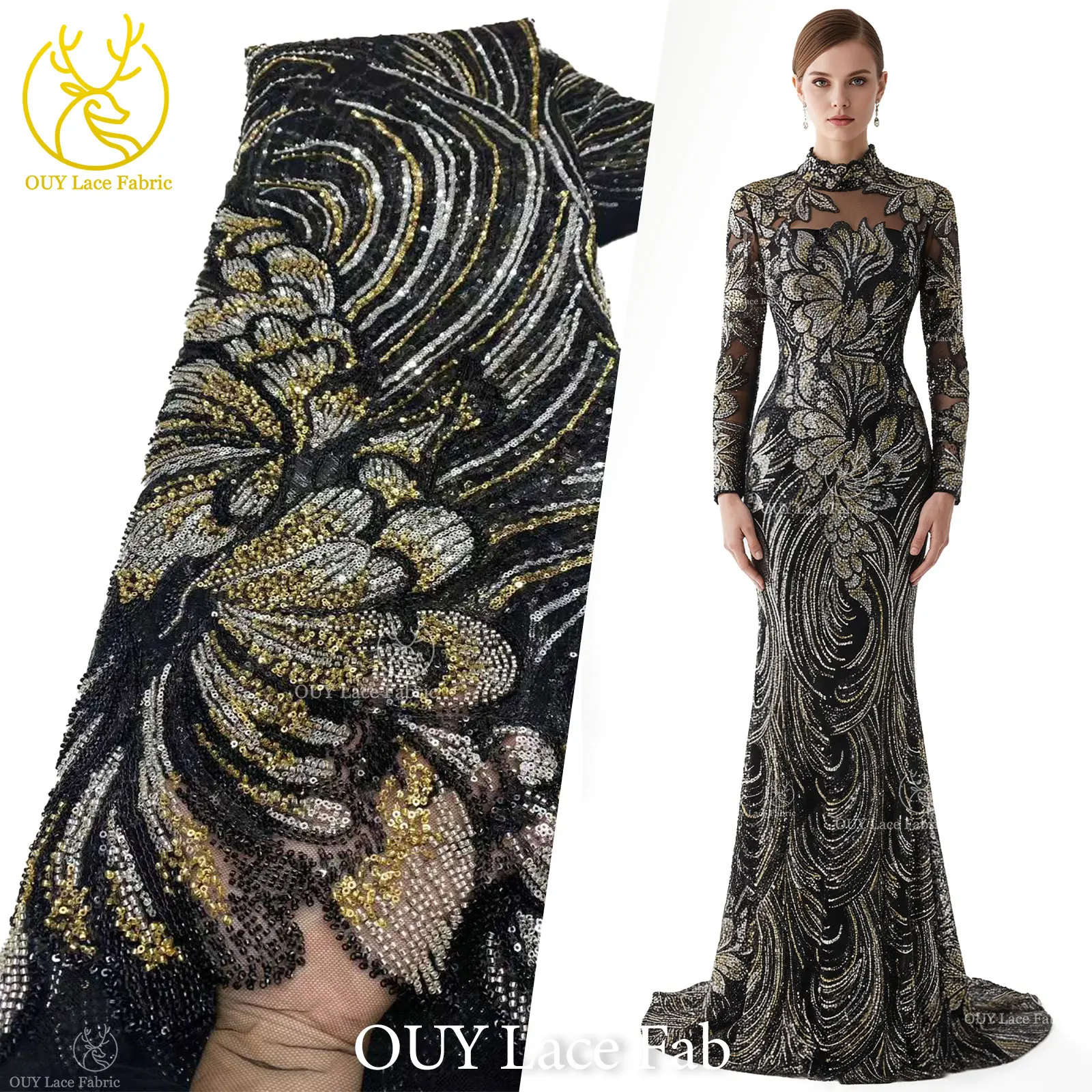 African Beaded Lace Fabric 2026 High-Quality Nigerian Sequined Lace Fabric Suitable for Party Dresses and Wedding Gowns 5 Yards
African Beaded Lace Fabric 2026 High-Quality Nigerian Sequined Lace Fabric Suitable for Party Dresses and Wedding Gowns 5 Yards