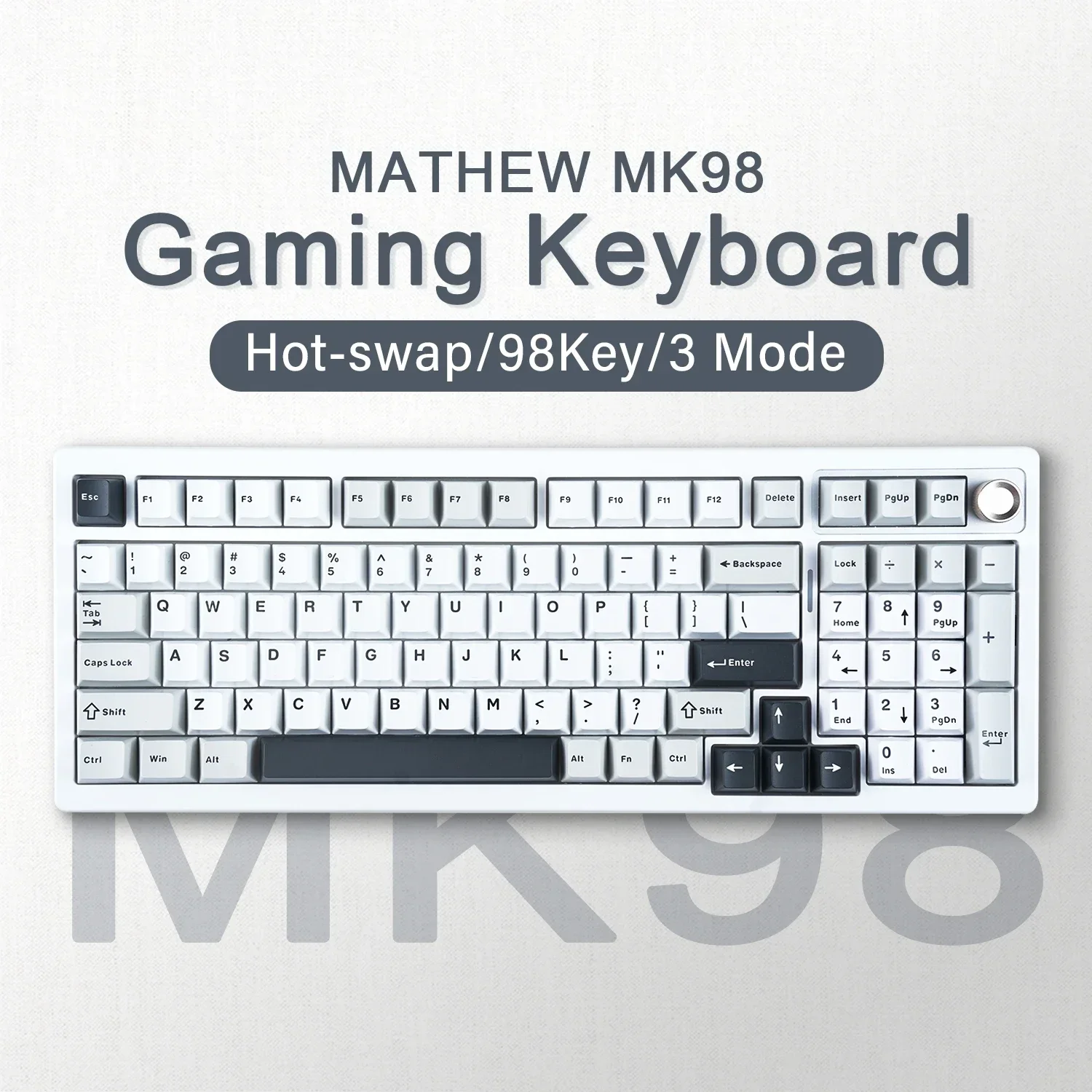 MATHEW MK98 Customized Mechanical Keyboard Hot Swap 98% Layout GASKET Structure for MAC/Win Gaming Keyboard VIA Support
MATHEW MK98 Customized Mechanical Keyboard Hot Swap 98% Layout GASKET Structure for MAC/Win Gaming Keyboard VIA Support