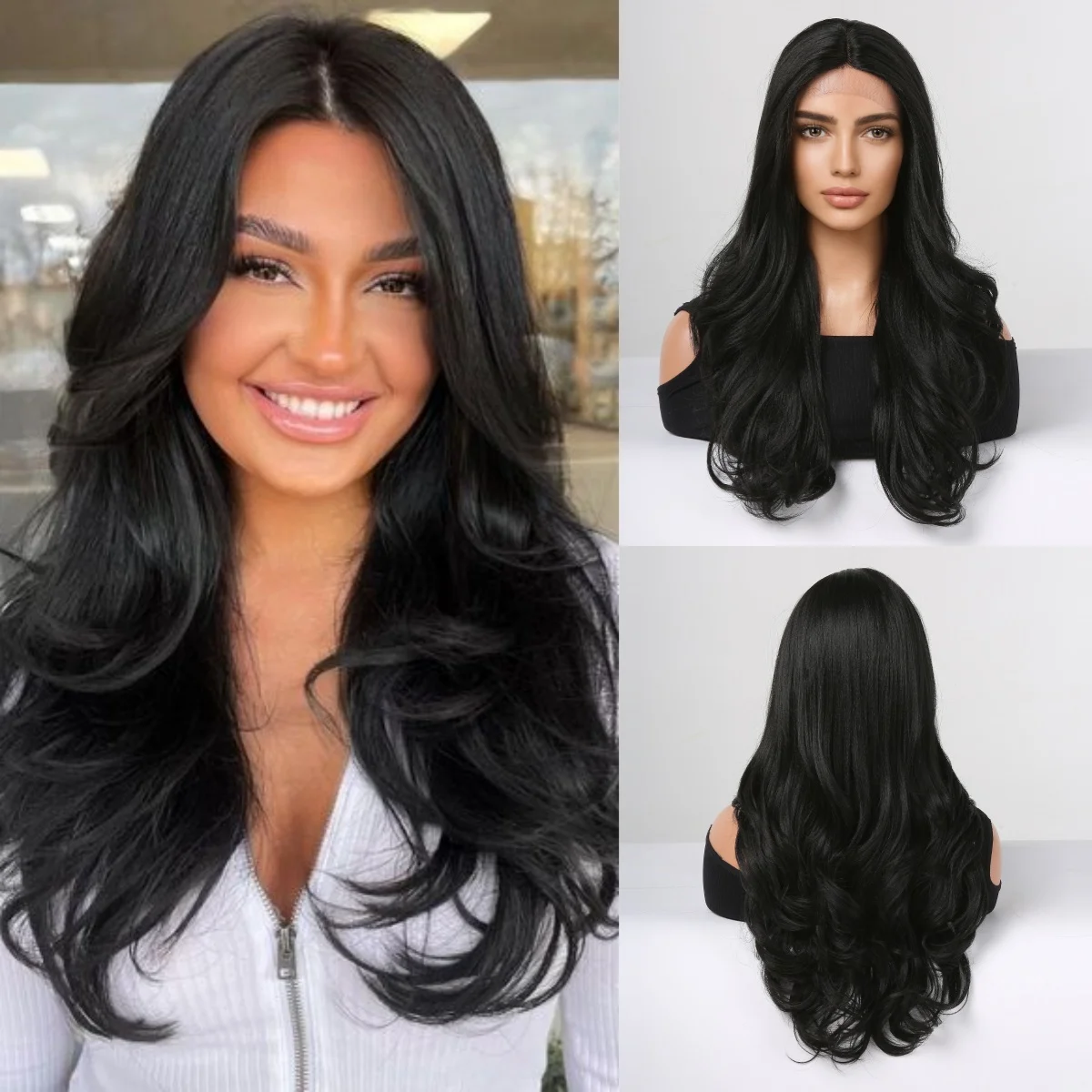 HAIRCUBE 13*1 Black Wavy Lace Front Wigs for Black Women Long Synthetic Wig for Daily Use Cosplay Lace Hair Heat Resistant Fiber
HAIRCUBE 13*1 Black Wavy Lace Front Wigs for Black Women Long Synthetic Wig for Daily Use Cosplay Lace Hair Heat Resistant Fiber