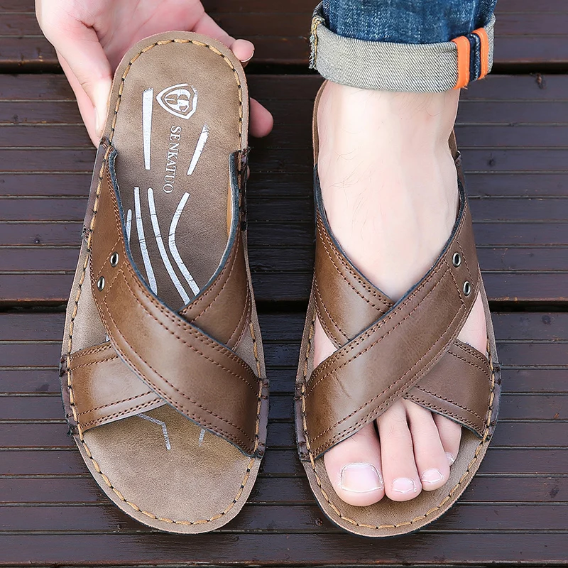 Men's Casual Minimalist Sandals with Cross Band Metal Rivets Anti-Slip Soft Sole Wear-Resistant Outdoor Slippers-X17
Men's Casual Minimalist Sandals with Cross Band Metal Rivets Anti-Slip Soft Sole Wear-Resistant Outdoor Slippers-X17