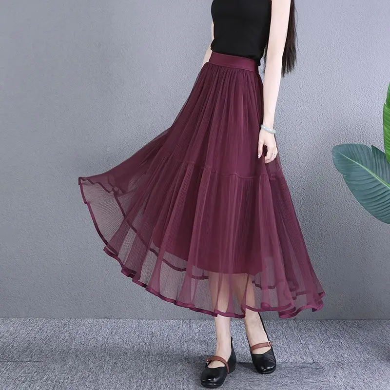 Trend Solid Casual Long Skirt for Women 2026 Summer Korean Style High Waist Bubble Skirt Woman A-Line Fashion Lace Skirts S703
Trend Solid Casual Long Skirt for Women 2026 Summer Korean Style High Waist Bubble Skirt Woman A-Line Fashion Lace Skirts S703