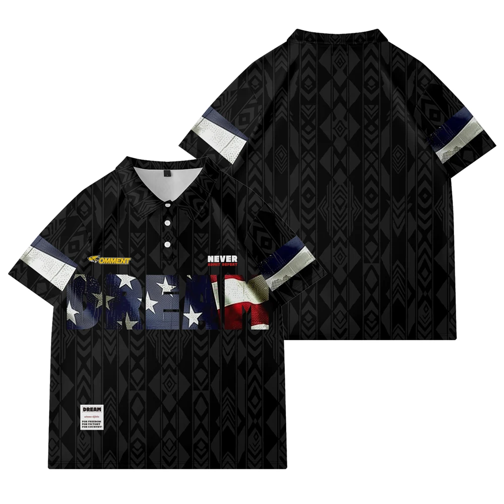 Plus Size Men's Summer Short Sleeve Lapel Star-patterned short-sleeved T-shirt with letter stripes Daily Casual Button Polo
Plus Size Men's Summer Short Sleeve Lapel Star-patterned short-sleeved T-shirt with letter stripes Daily Casual Button Polo