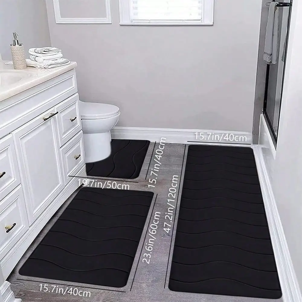 Large Foam Bath Mat Set Soft Velvet Fleece Bathroom Rugs NonSlip Thick Water Absorbent Washable Quick Dry Toilet Mats 40x50 60
Large Foam Bath Mat Set Soft Velvet Fleece Bathroom Rugs NonSlip Thick Water Absorbent Washable Quick Dry Toilet Mats 40x50 60