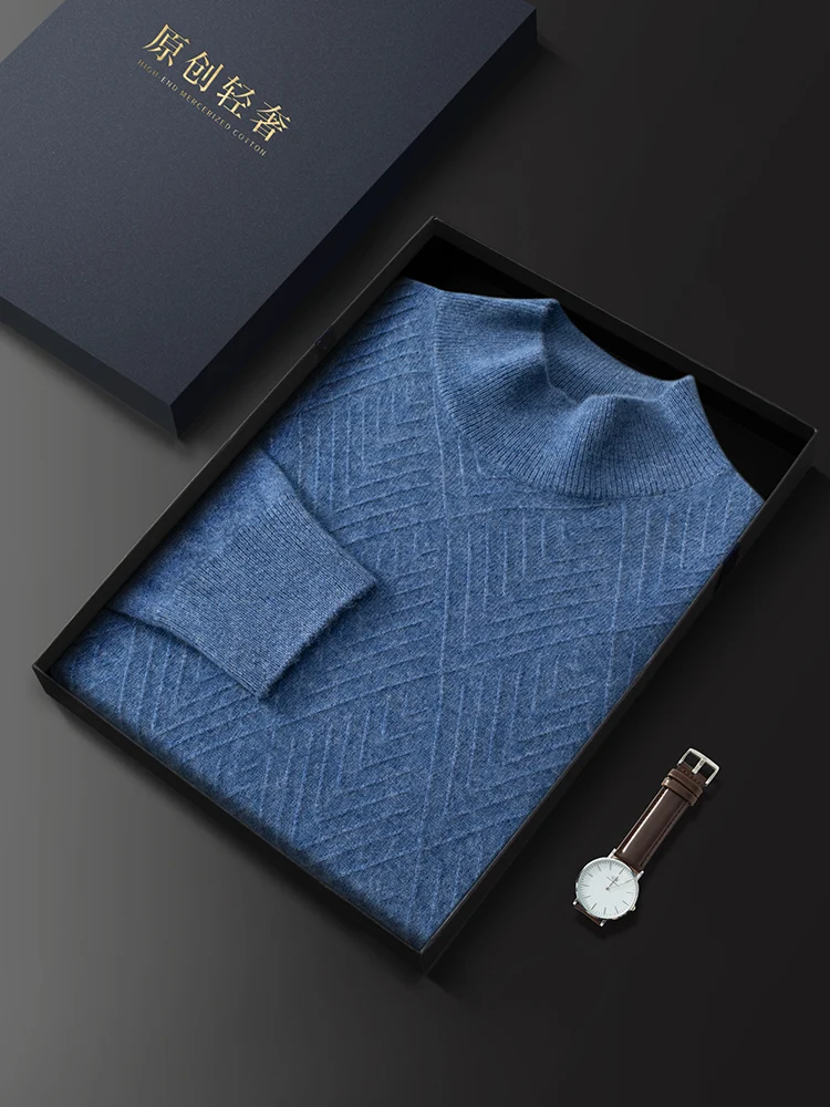 High Quality 100% Cashmere Men's Sweater Autumn Winter Mock Neck Pullover Long Sleeve Warm Knit Classic Cashmere Casual Jumper
High Quality 100% Cashmere Men's Sweater Autumn Winter Mock Neck Pullover Long Sleeve Warm Knit Classic Cashmere Casual Jumper