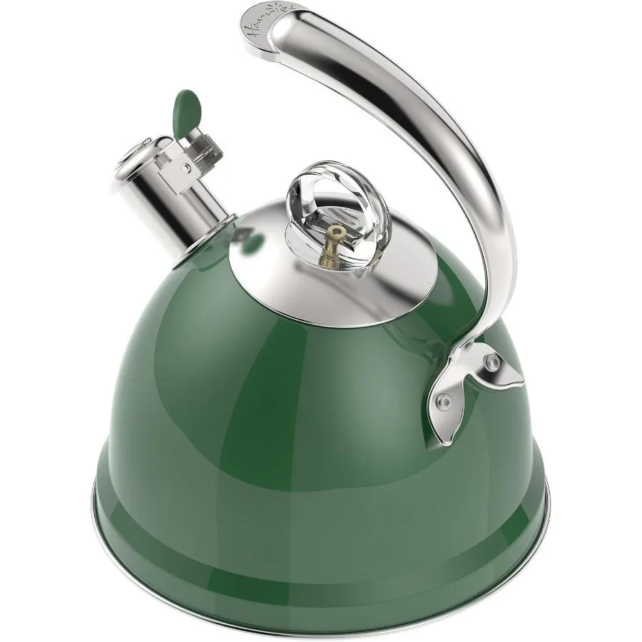 Tea Kettle Stovetop 2.5 Quart Whistling Stainless Steel Tea Pot with 3Layer Base and Unique Ergonomic Handle for Electric Induc
Tea Kettle Stovetop 2.5 Quart Whistling Stainless Steel Tea Pot with 3Layer Base and Unique Ergonomic Handle for Electric Induc