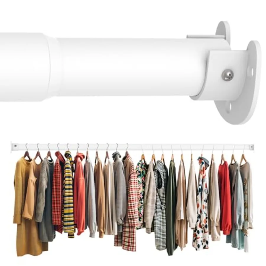 Closet Rod ch, Adjustable Heavy Duty Metal White Closet Rods for Hanging Clothes 1.3 Inch Diameter for Wardrobes Laundry
Closet Rod ch, Adjustable Heavy Duty Metal White Closet Rods for Hanging Clothes 1.3 Inch Diameter for Wardrobes Laundry