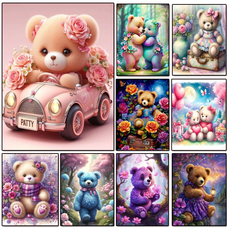 DIY Diamond Painting Cross Stitch Cartoon Bear Flowers Full Square/Round Embroidery Mosaic Art Rhinestone Decoration Picture
DIY Diamond Painting Cross Stitch Cartoon Bear Flowers Full Square/Round Embroidery Mosaic Art Rhinestone Decoration Picture