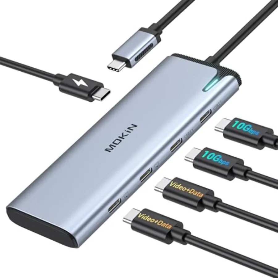 USB C to USB C Hub Dual Monitor, USBC Splitter with 4K@60Hz DP Alt Mode Video Output, 10Gbps Data Transfer, 100W PD Charging, D
USB C to USB C Hub Dual Monitor, USBC Splitter with 4K@60Hz DP Alt Mode Video Output, 10Gbps Data Transfer, 100W PD Charging, D