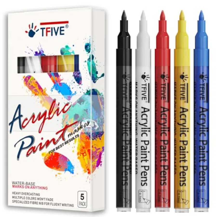 Paint Marker Pens - 5 Colors Acrylic Permanent Marker, 0.7mm Extra Fine Tip for Art Projects, Drawing, Rock Painting, Ceramic,
Paint Marker Pens - 5 Colors Acrylic Permanent Marker, 0.7mm Extra Fine Tip for Art Projects, Drawing, Rock Painting, Ceramic,