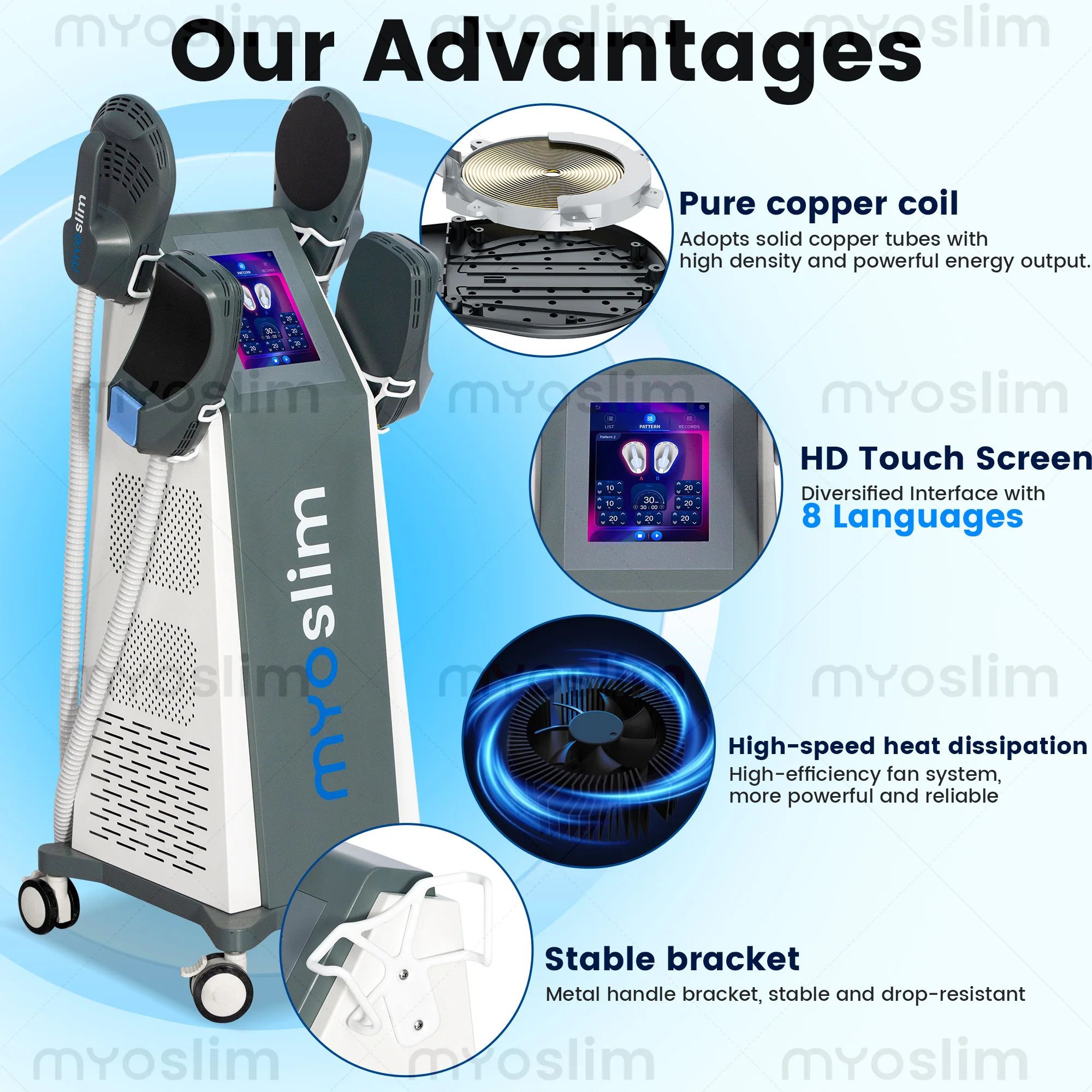 Myoslim RF High Intensity Vibration Pulse Electromagnetic Body Shaping Professional Muscle Growth And Fat Burning Machine
Myoslim RF High Intensity Vibration Pulse Electromagnetic Body Shaping Professional Muscle Growth And Fat Burning Machine