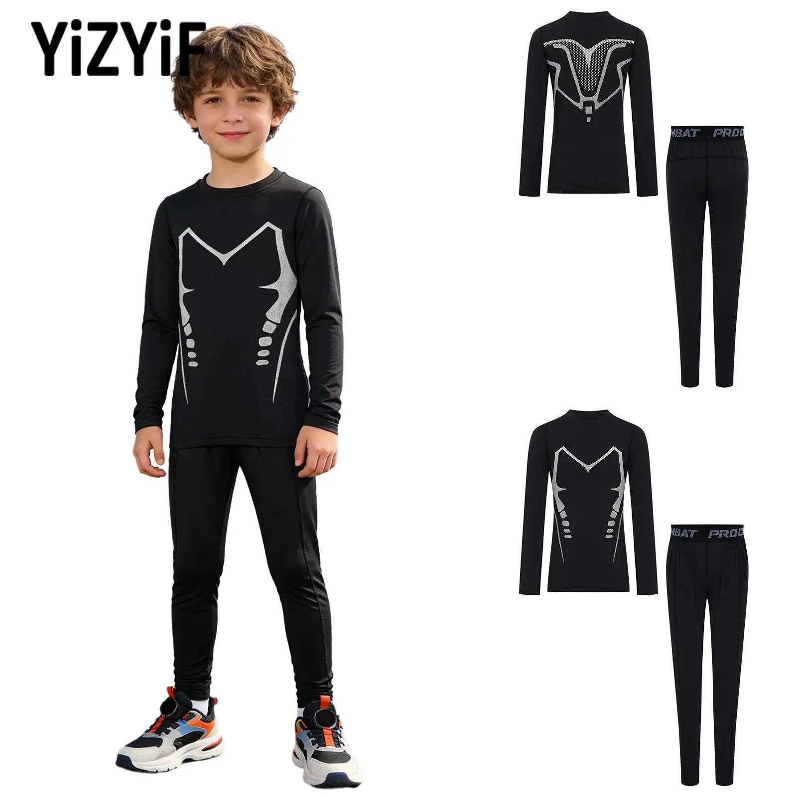 Quick-drying Basketball Training Sports Outfit for Boys Long Sleeve Contrasting Printed Athletic Top+Leggings Set Soccer Uniform
Quick-drying Basketball Training Sports Outfit for Boys Long Sleeve Contrasting Printed Athletic Top+Leggings Set Soccer Uniform