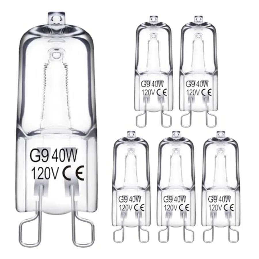 G9 Halogen Light Bulbs 2 pin 120V 40W, Dimmable Long Lasting T4 JCD Type, G9 Bulb for Chandeliers, Range Hood Light, Bathroom L
G9 Halogen Light Bulbs 2 pin 120V 40W, Dimmable Long Lasting T4 JCD Type, G9 Bulb for Chandeliers, Range Hood Light, Bathroom L