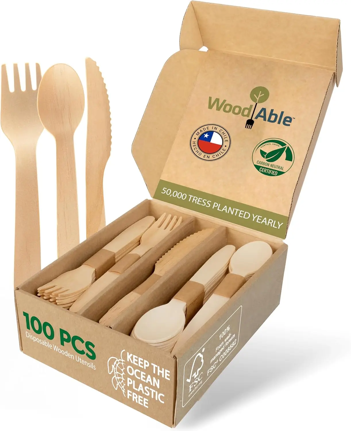 100% Compostable Wooden Cutlery Set - 40 Forks, 40 Spoons, 20 Knives - Eco-Friendly Bamboo Utensils
100% Compostable Wooden Cutlery Set - 40 Forks, 40 Spoons, 20 Knives - Eco-Friendly Bamboo Utensils