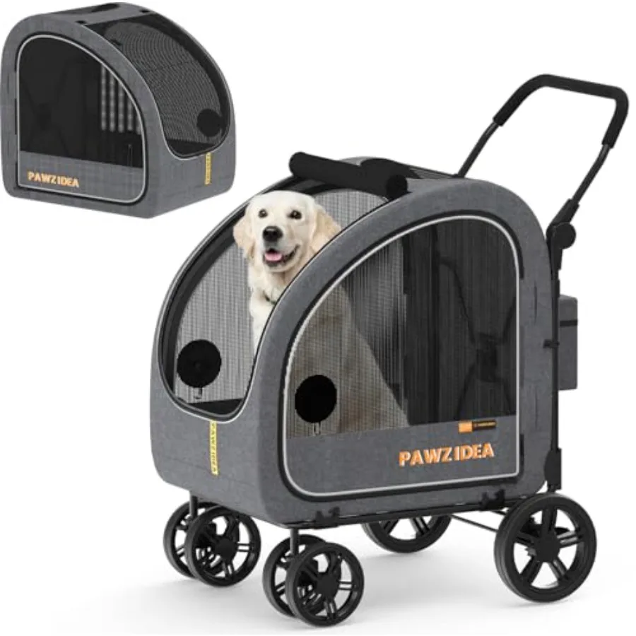 Large dog stroller for travel and outdoor use, polyester fabric, black, 3-in-1 convertible design with detachable carrier and f
Large dog stroller for travel and outdoor use, polyester fabric, black, 3-in-1 convertible design with detachable carrier and f