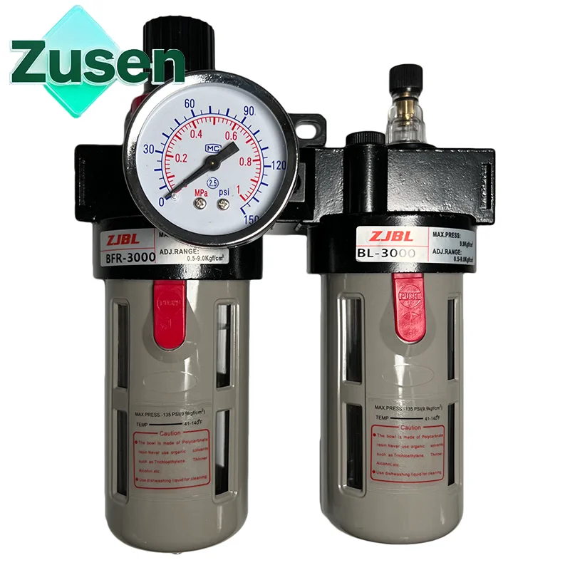 Zusen AirTAC Oil-water Separator BFC2000/3000/4000 Pressure Regulating Filter Pneumatic Double Piece FRL
Zusen AirTAC Oil-water Separator BFC2000/3000/4000 Pressure Regulating Filter Pneumatic Double Piece FRL