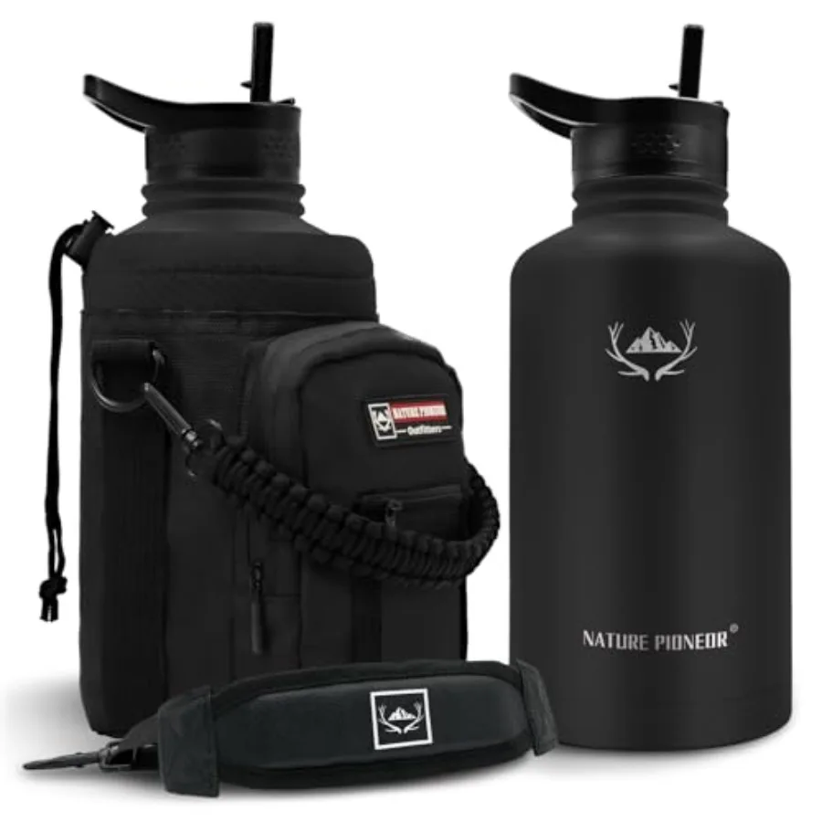 Insulated Water Bottle - Double Vacuum Stainless Steel Half Gallon Water Bottle with Holder and 3 Leakproof, BPA Free Bottle Li
Insulated Water Bottle - Double Vacuum Stainless Steel Half Gallon Water Bottle with Holder and 3 Leakproof, BPA Free Bottle Li