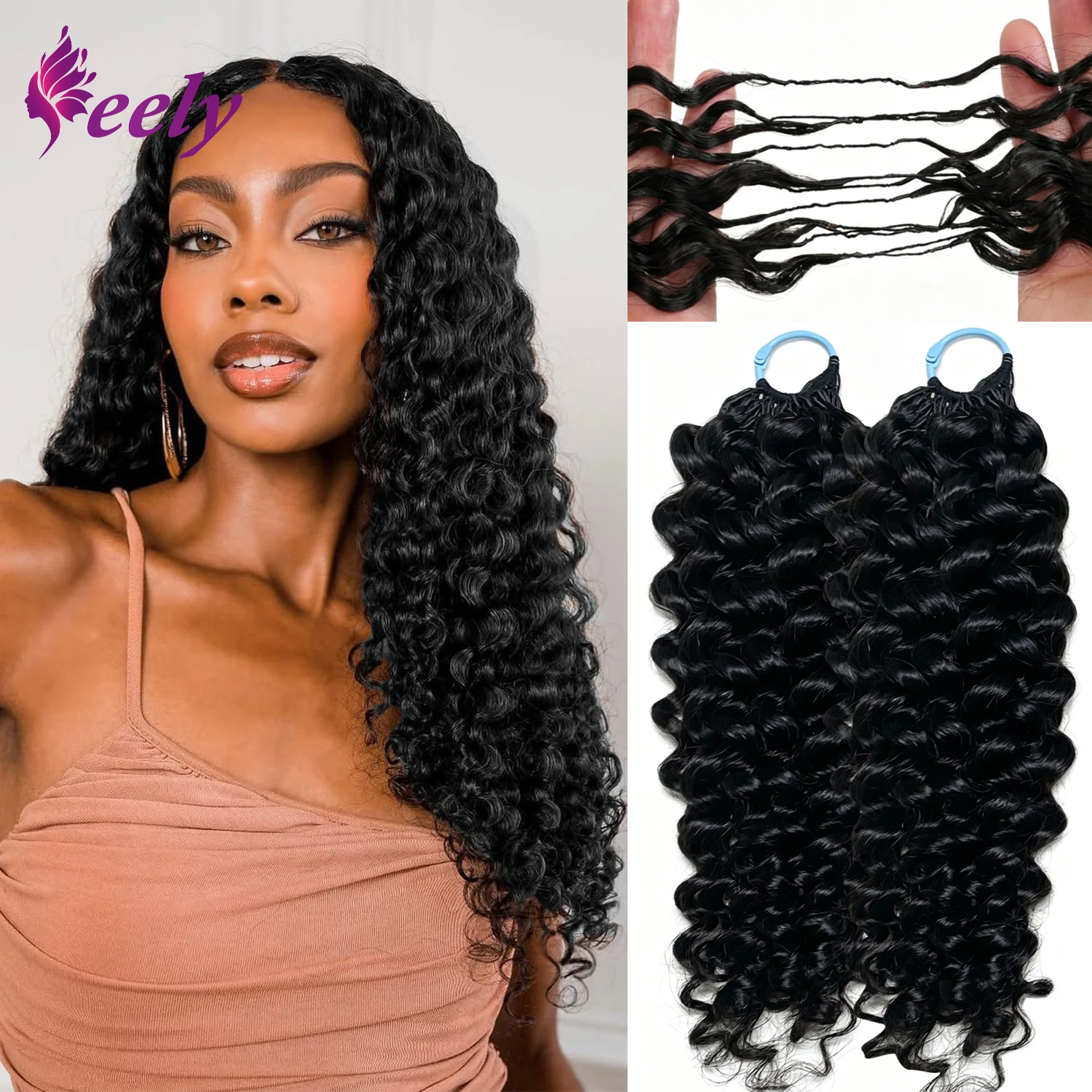 Deep Wave Knotless Pre-Separated Crochet Hair Extensions Human Hair Natural Black Feather Crochet Hair Extension For Braiding
Deep Wave Knotless Pre-Separated Crochet Hair Extensions Human Hair Natural Black Feather Crochet Hair Extension For Braiding