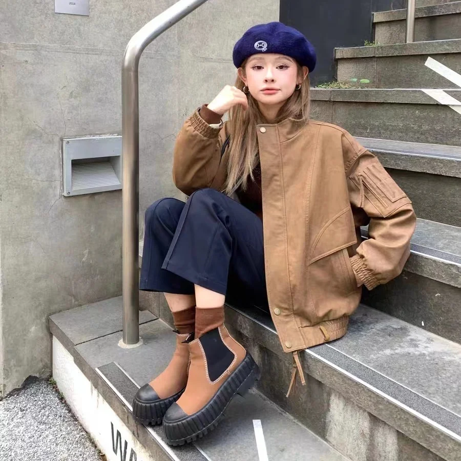 Stand-Up Collar Long Sleeves Two-Sided Work Jacket Women Spring Autumn New Niche Design Loose Slim Top
Stand-Up Collar Long Sleeves Two-Sided Work Jacket Women Spring Autumn New Niche Design Loose Slim Top