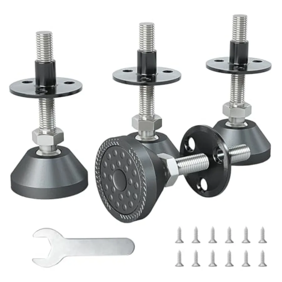 Heavy Duty Furniture Levelers - Dual Thread Design with Nut Kit - Adjustable Feet for Tables, Cabinets, Chairs, Workbench, Sofa
Heavy Duty Furniture Levelers - Dual Thread Design with Nut Kit - Adjustable Feet for Tables, Cabinets, Chairs, Workbench, Sofa