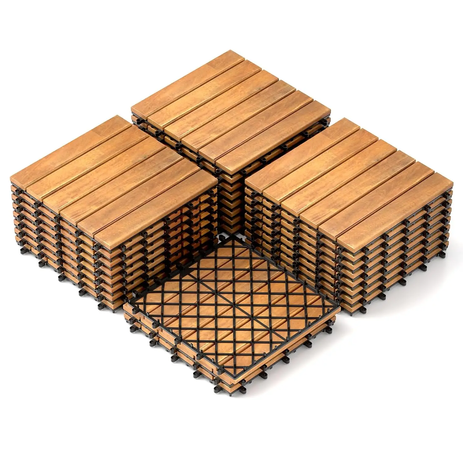 27PCS Acacia Wood Deck Tiles 12x12 Snap Lock Flooring Patio Garden Balcony Poolside 27sqft, Custom
27PCS Acacia Wood Deck Tiles 12x12 Snap Lock Flooring Patio Garden Balcony Poolside 27sqft, Custom
