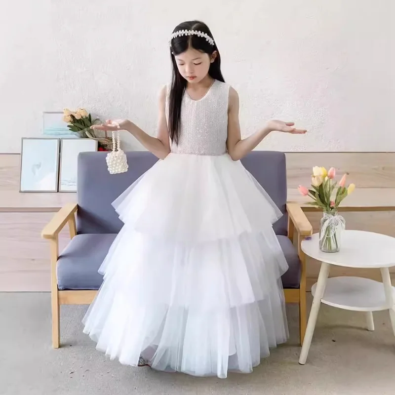 High-end Children's Princess Dress Host Dress Piano Performance Sleeveless Dress Flower Girl Birthday Wedding Puffy Tulle Dress
High-end Children's Princess Dress Host Dress Piano Performance Sleeveless Dress Flower Girl Birthday Wedding Puffy Tulle Dress